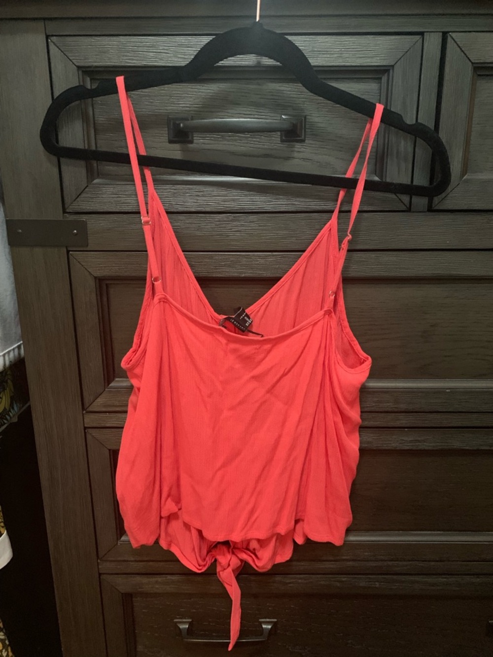 Forever 21 Coral Button-Front Tie-Hem Cami - Picture 3 of 3
